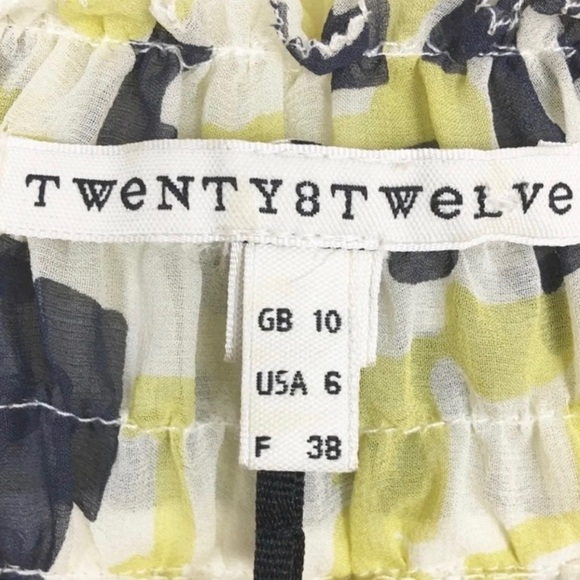 Twenty8Twelve by S Miller SILK Dress Size 6 Yellow Gray - Picture 5 of 7